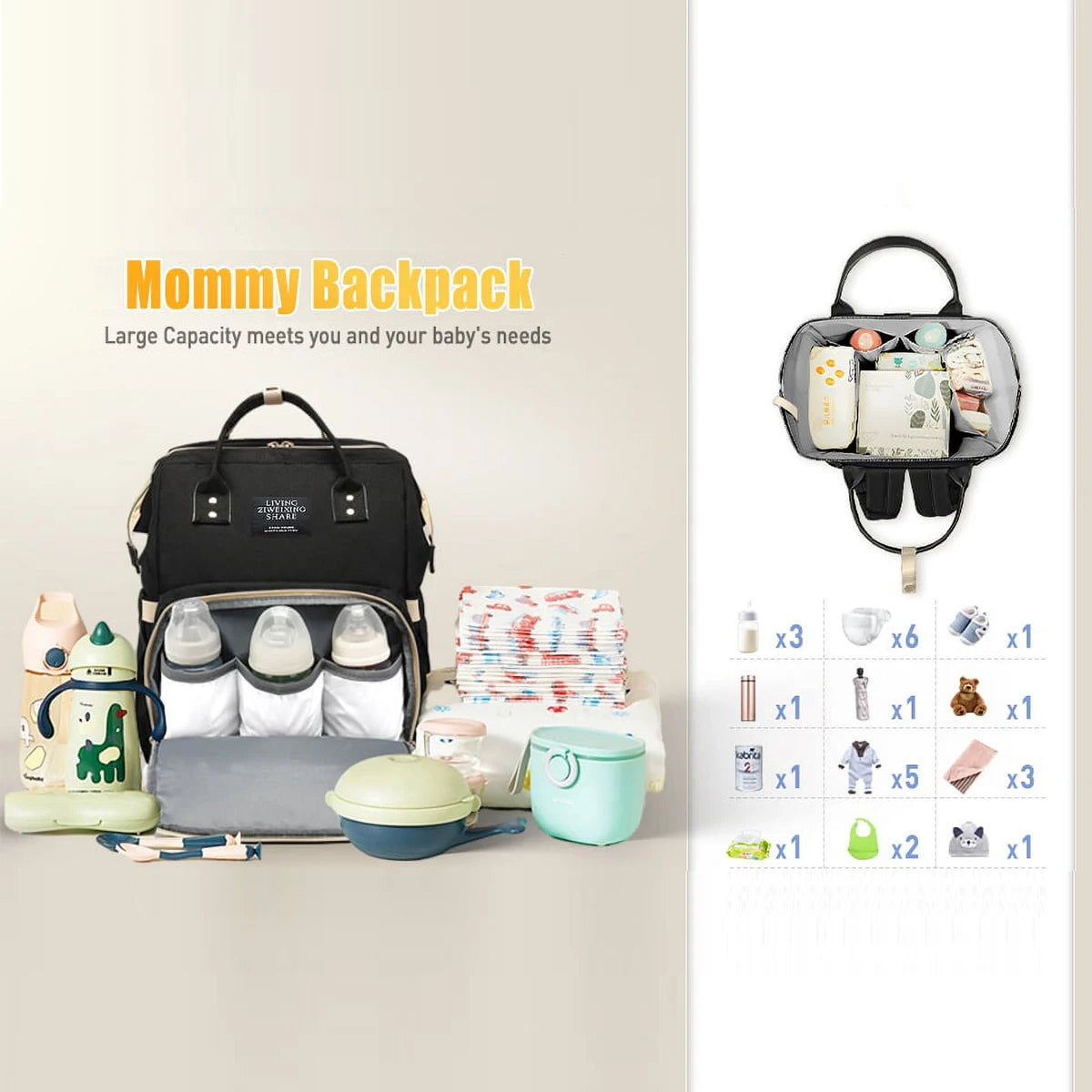 Multi-Functional Diaper Bag Backpack – Stylish, Durable & Baby Essentials Organizer