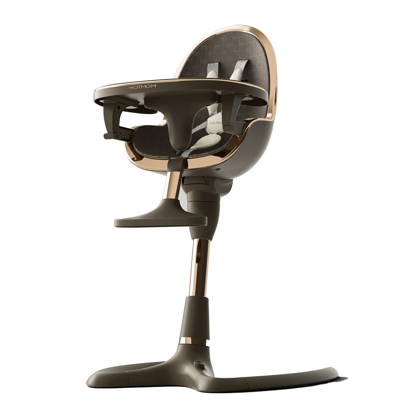 Baby High Chair by Hot Mom – PU Leather Cushion, Adjustable Seat & Removable Tray