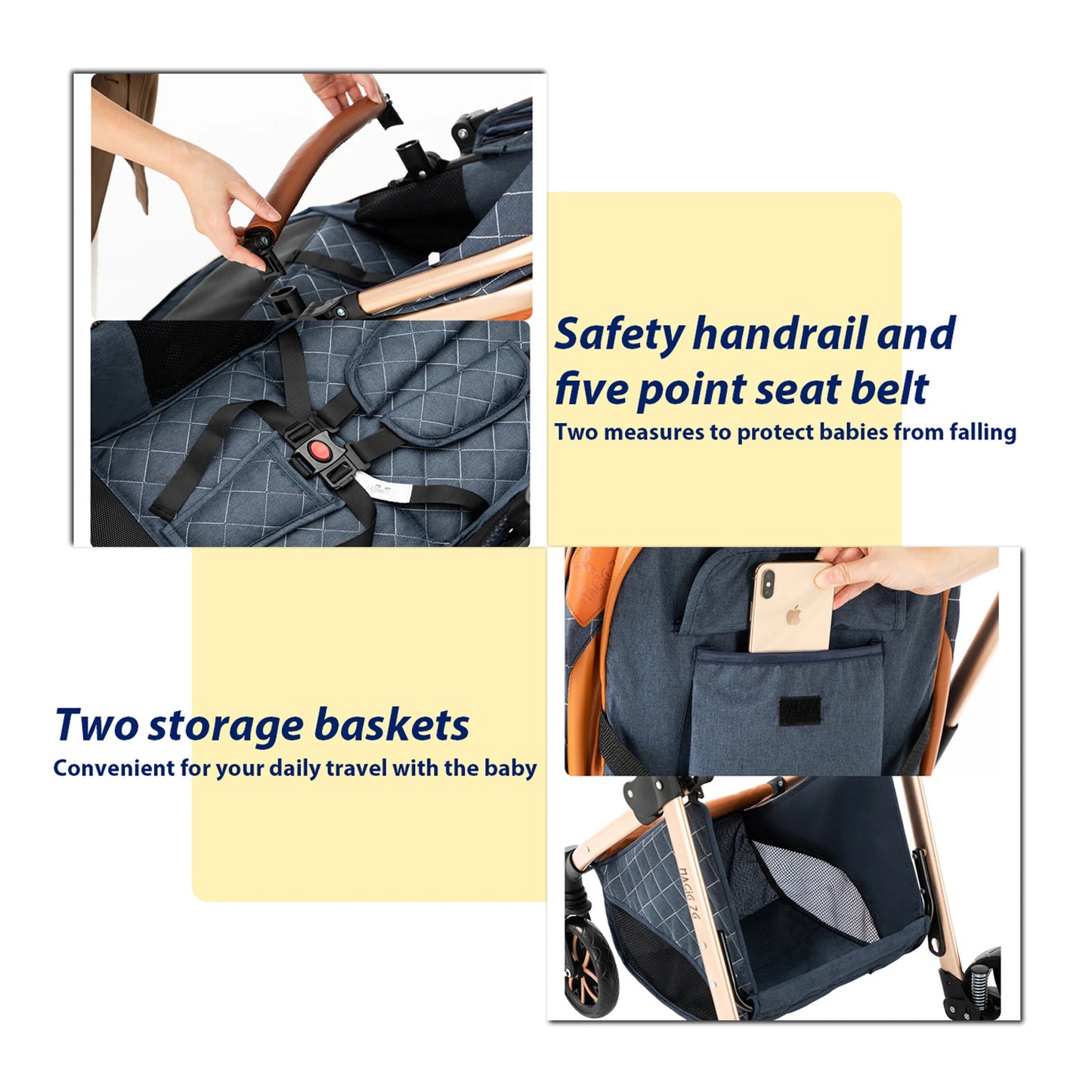 Multifunctional 3-in-1 Baby Stroller – Travel Pram with Isofix & Adjustable Design