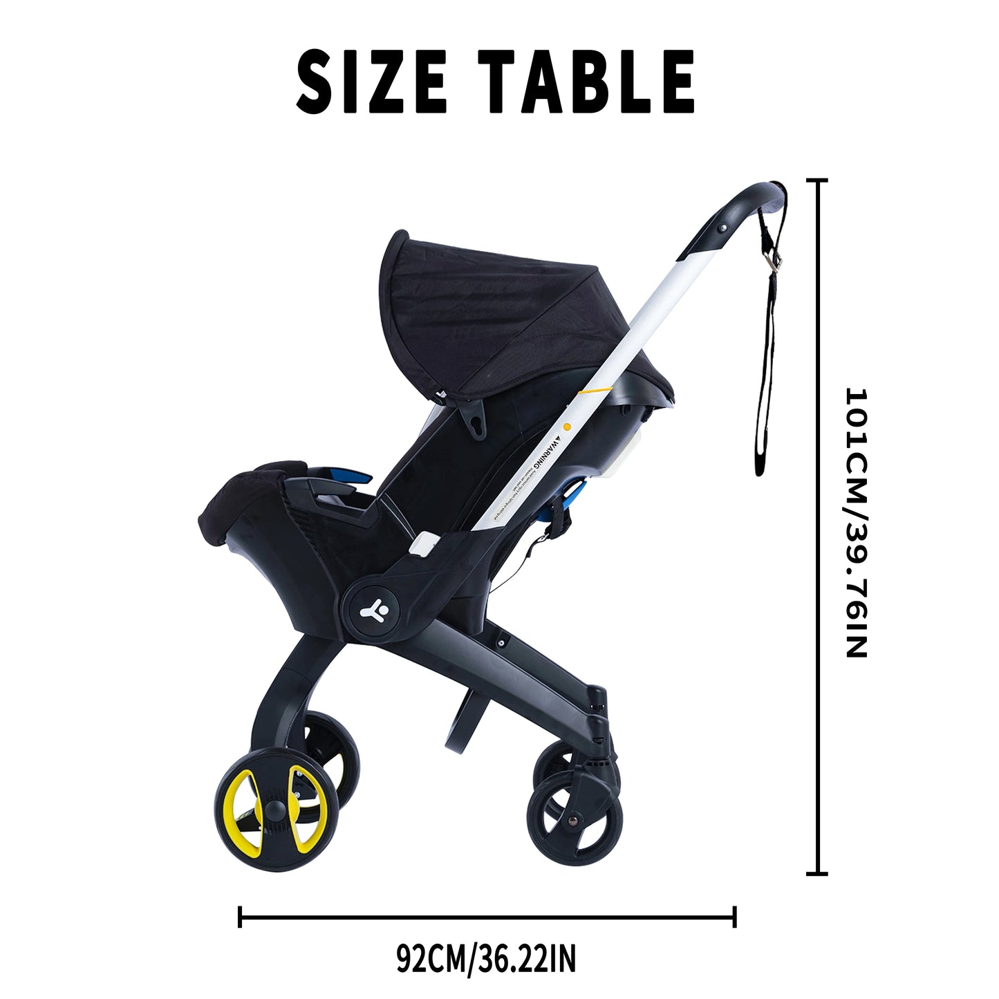 Baby Stroller with Foldable Design – Metal Frame, Sunshade & Adjustable Handle for Outdoor Trips