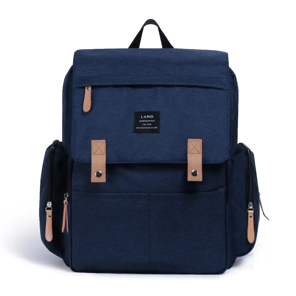Fashion Diaper Bag Backpack – Large Capacity, Thermal Bottle Holder & Baby Essentials Organizer