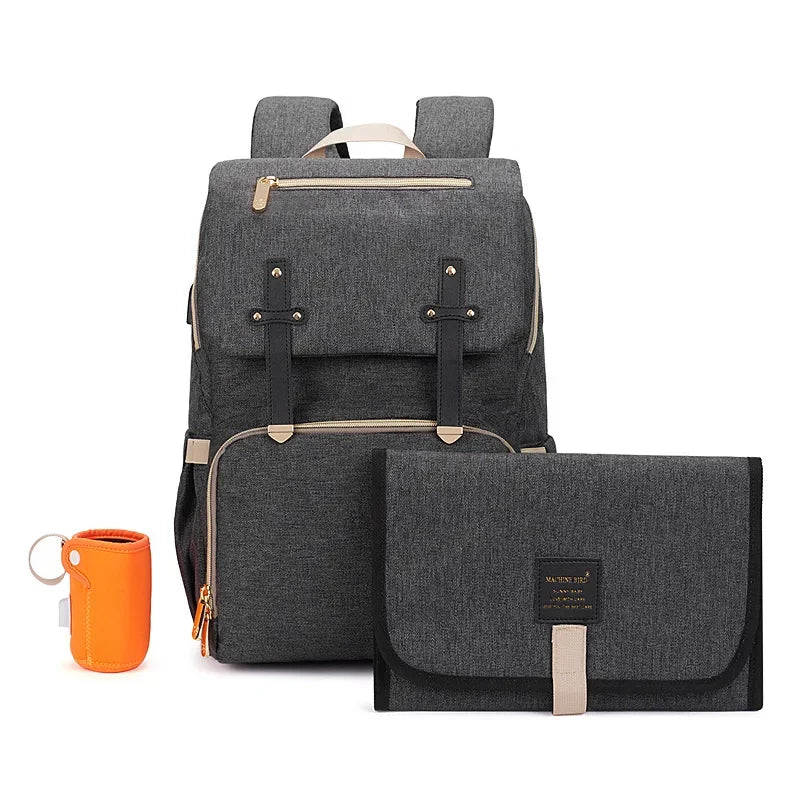 Fashion Diaper Bag Backpack – Large Capacity, Thermal Bottle Holder & Baby Essentials Organizer
