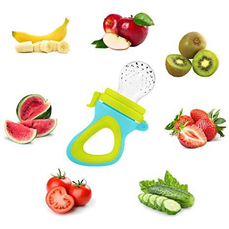 Baby Food Feeder Pacifier Set – 6 Silicone Fruit & Veggie Nipple Dispensers