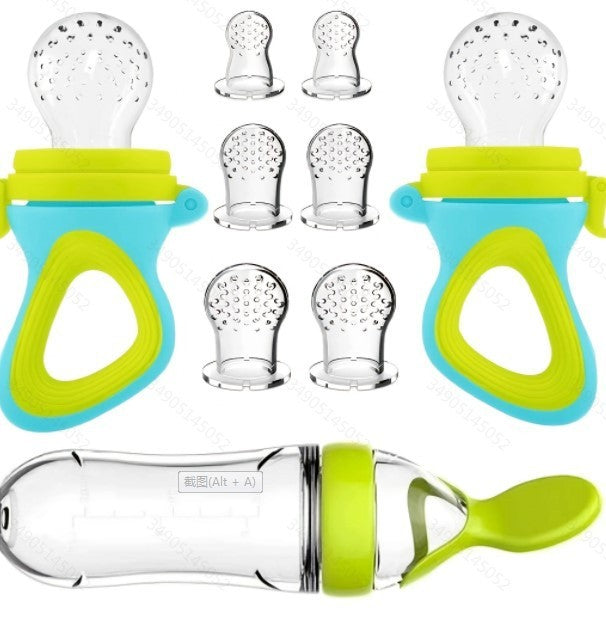 Baby Food Feeder Pacifier Set – 6 Silicone Fruit & Veggie Nipple Dispensers