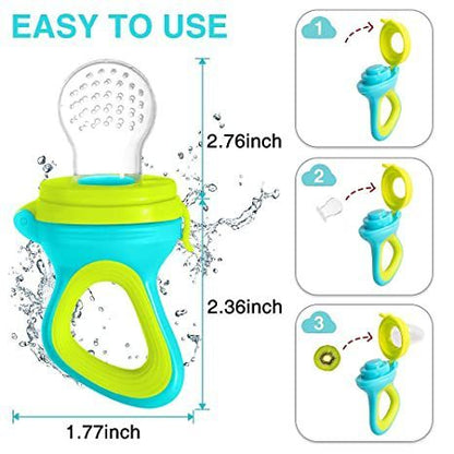 Baby Food Feeder Pacifier Set – 6 Silicone Fruit & Veggie Nipple Dispensers