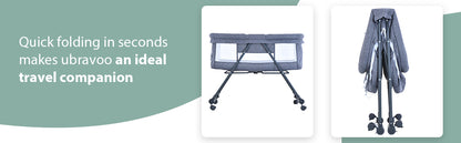 Grab-and-Go Baby Crib – Travel-Friendly Rocking Cot with Mattress and Silent Wheels