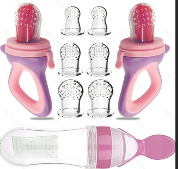 Baby Food Feeder Pacifier Set – 6 Silicone Fruit & Veggie Nipple Dispensers