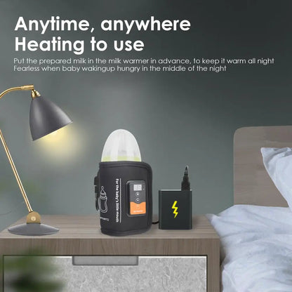 Smart Baby Bottle Heater – USB Powered Thermal Bag with LCD Display, Travel Friendly