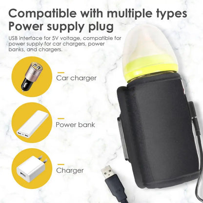 Smart Baby Bottle Heater – USB Powered Thermal Bag with LCD Display, Travel Friendly