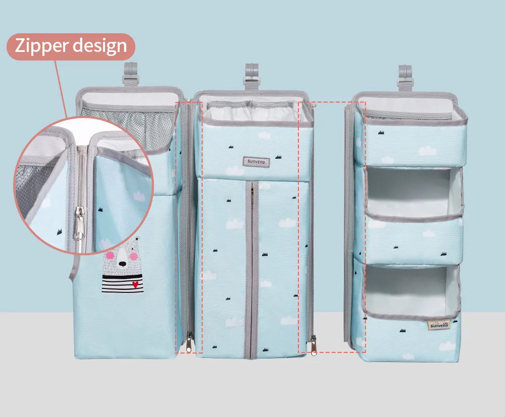 Sunveno Hanging Baby Crib Organizer – Diaper & Nursery Essentials Storage