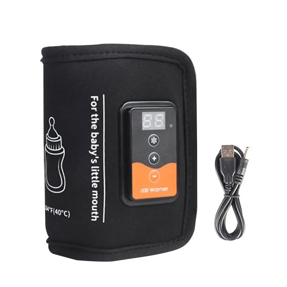 Smart Baby Bottle Heater – USB Powered Thermal Bag with LCD Display, Travel Friendly