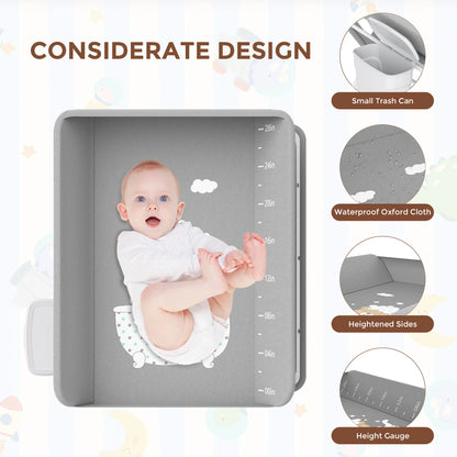 Portable Baby Changing Table – Foldable Diaper Station with Wheels & Adjustable Height