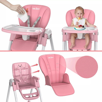 Convertible Baby High Chair – Folding Seat with Removable Tray