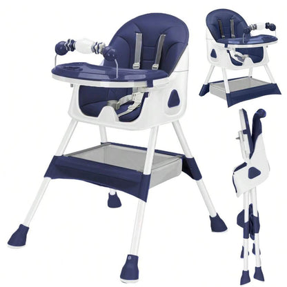Baby High Chair Foldable – Feeding Seat with Toy Rack & Large Anti-Slip Pad