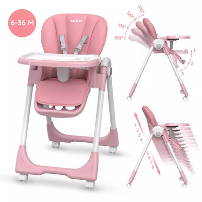 Convertible Baby High Chair – Folding Seat with Removable Tray