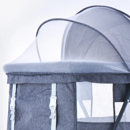 Grab-and-Go Baby Crib – Travel-Friendly Rocking Cot with Mattress and Silent Wheels