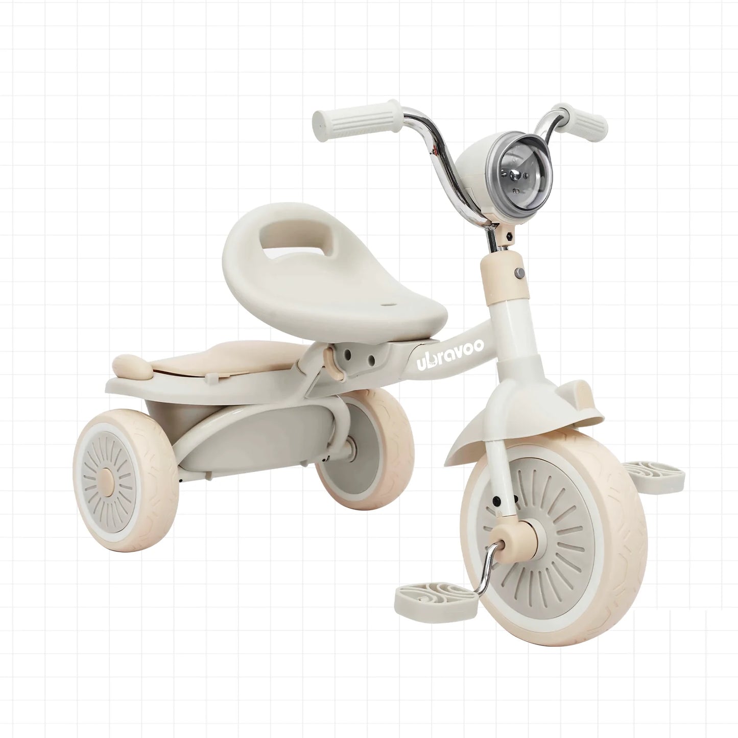 3-Wheel Foldable Tricycle – Pedals, Cool Lights & Elastic PU Wheels for Toddlers