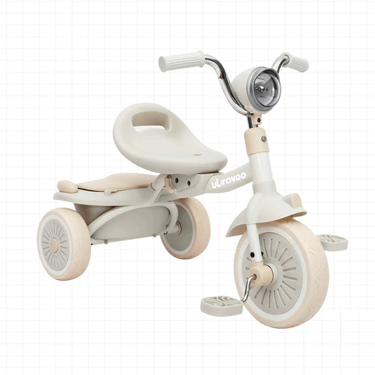 3-Wheel Foldable Tricycle – Pedals, Cool Lights & Elastic PU Wheels for Toddlers