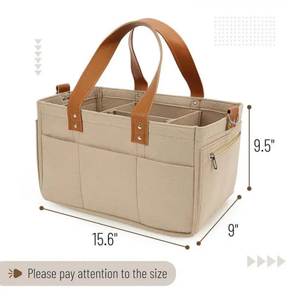 Felt Diaper Organizer Basket – Large-Capacity Baby Travel & Nursery Bag