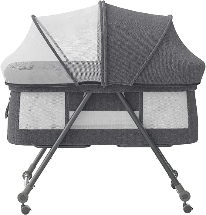 Grab-and-Go Baby Crib – Travel-Friendly Rocking Cot with Mattress and Silent Wheels