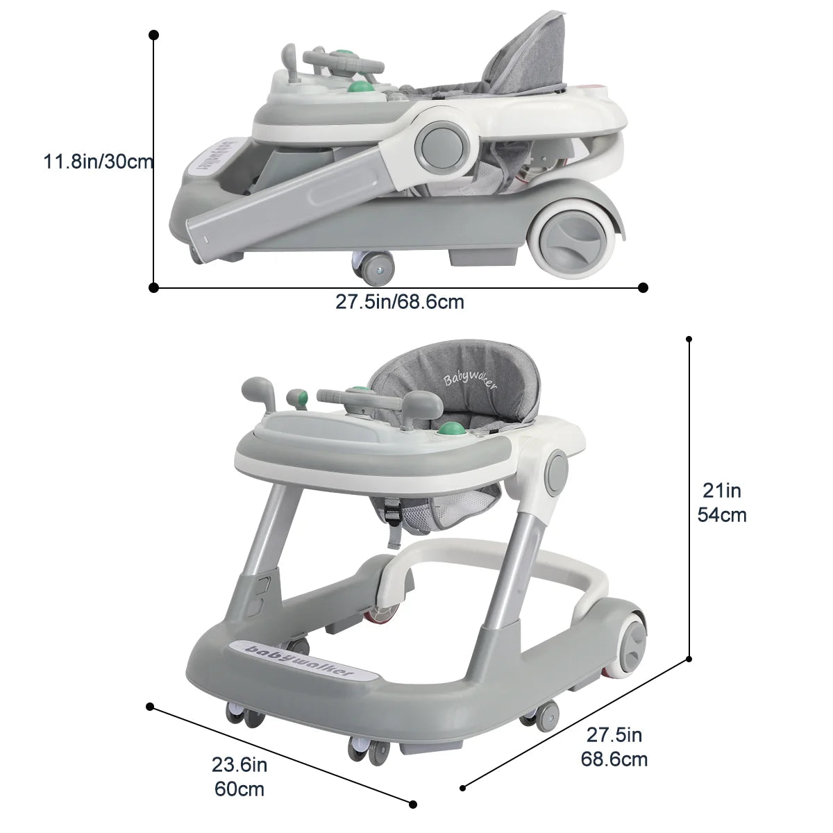Multi-Functional Baby Walker – Foldable, Feeding Tray & Music Entertainment