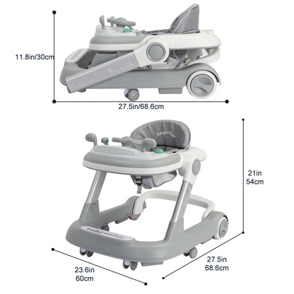 Multi-Functional Baby Walker – Foldable, Feeding Tray & Music Entertainment