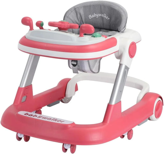 Toddler Push Walker – 2-in-1 Baby Walker with Removable Trays & Foldable Frame