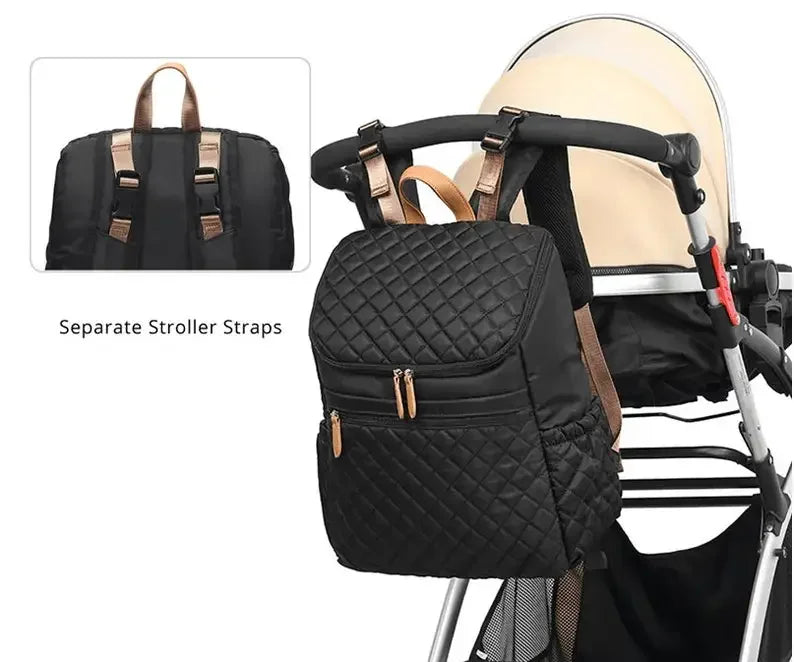 Fashion Diaper Bag Backpack – Large Capacity, Thermal Bottle Holder & Baby Essentials Organizer