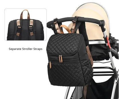 Fashion Diaper Bag Backpack – Large Capacity, Thermal Bottle Holder & Baby Essentials Organizer