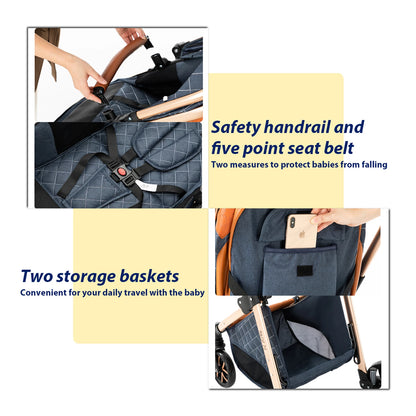 Multifunctional 3-in-1 Baby Stroller – Travel Pram with Isofix & Adjustable Design