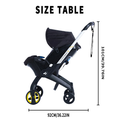 Baby Stroller with Foldable Design – Metal Frame, Sunshade & Adjustable Handle for Outdoor Trips