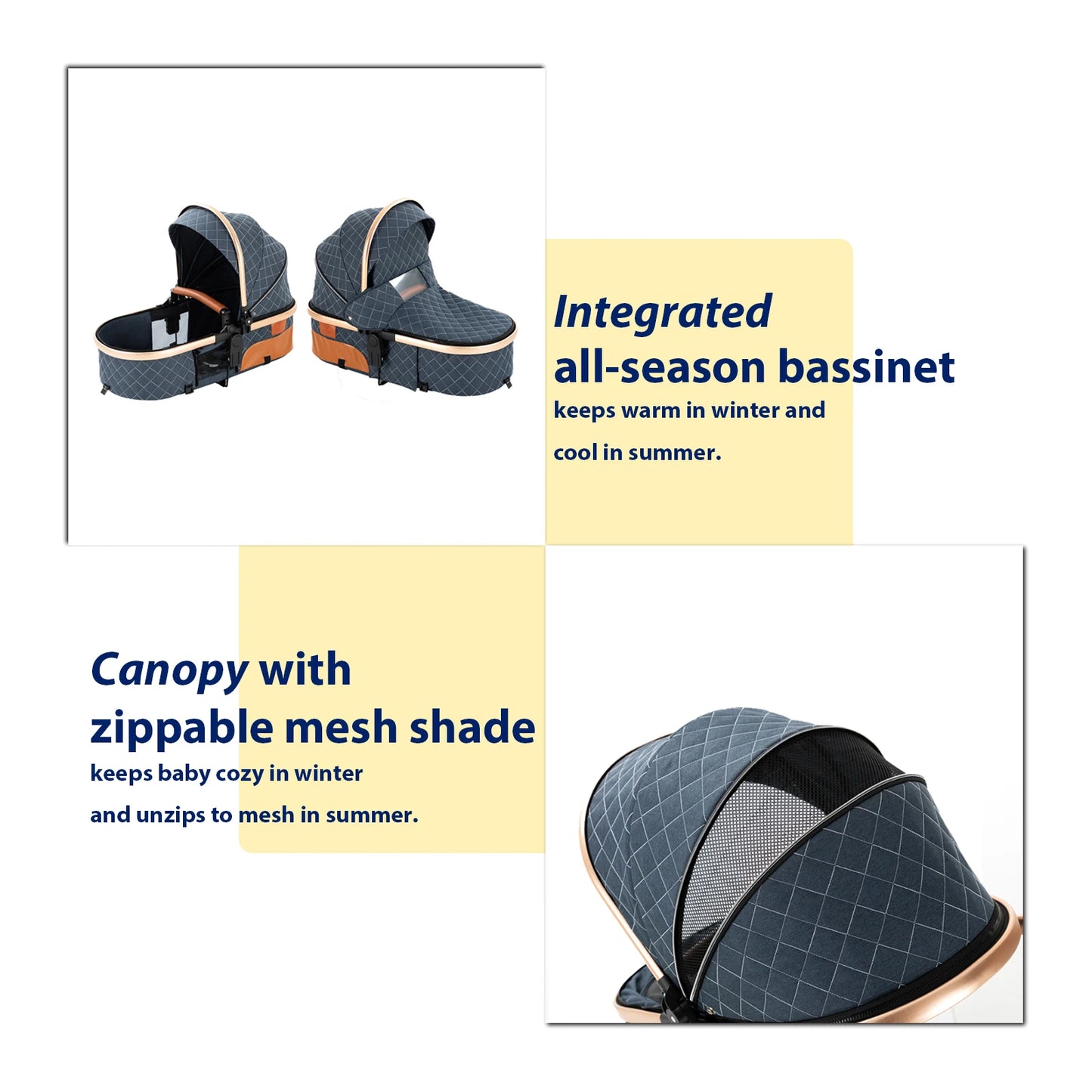 Multifunctional 3-in-1 Baby Stroller – Travel Pram with Isofix & Adjustable Design