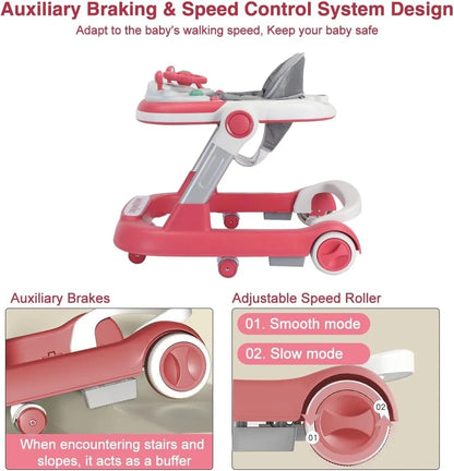 Toddler Push Walker – 2-in-1 Baby Walker with Removable Trays & Foldable Frame
