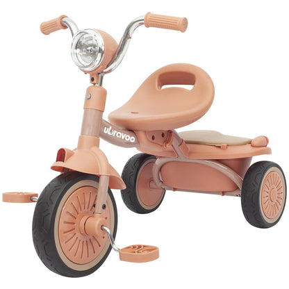 3-Wheel Foldable Tricycle – Pedals, Cool Lights & Elastic PU Wheels for Toddlers