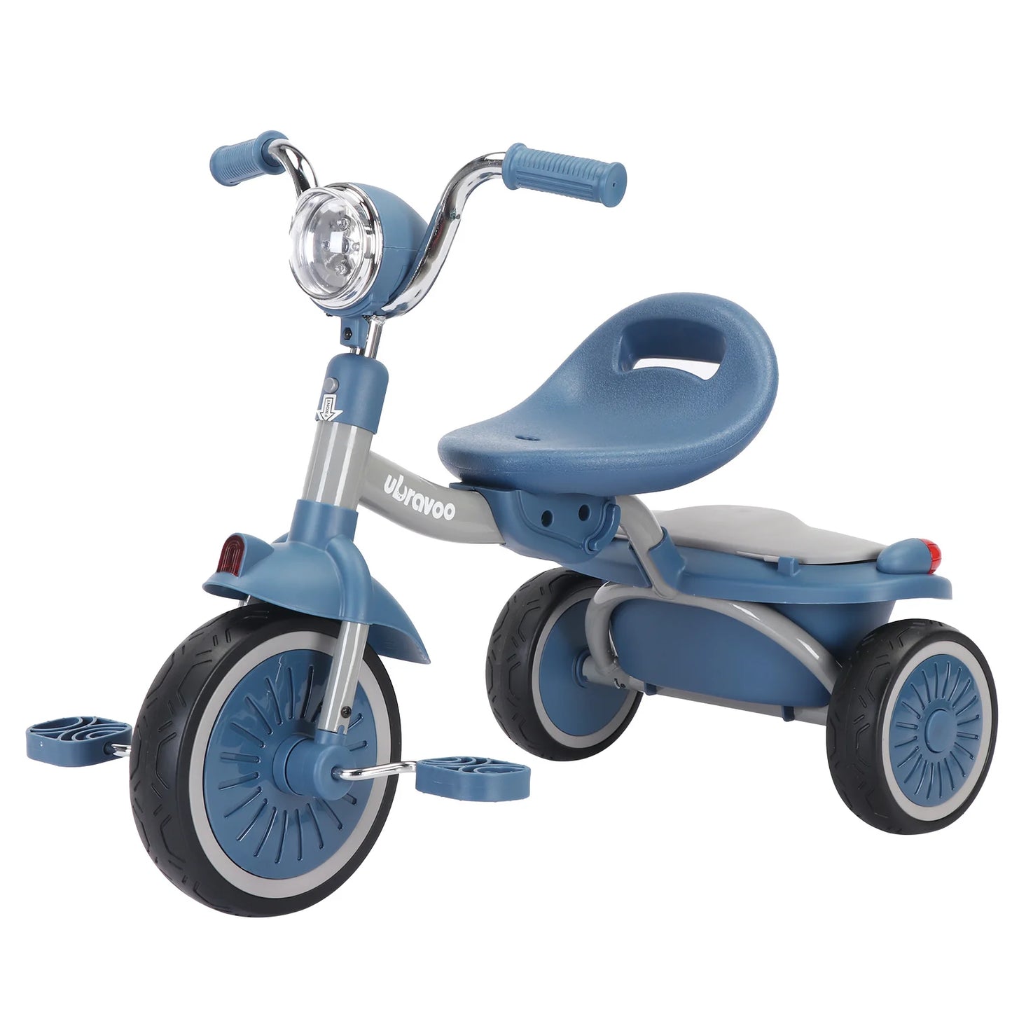 3-Wheel Foldable Tricycle – Pedals, Cool Lights & Elastic PU Wheels for Toddlers