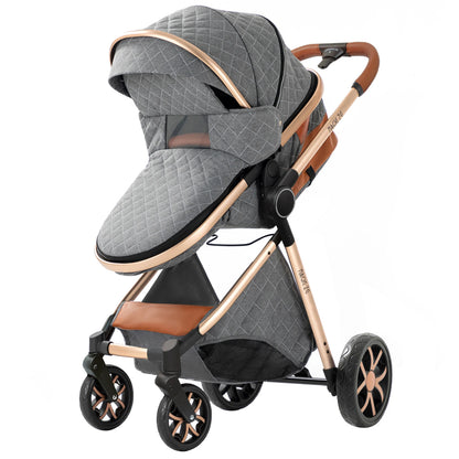 Multifunctional 3-in-1 Baby Stroller – Travel Pram with Isofix & Adjustable Design