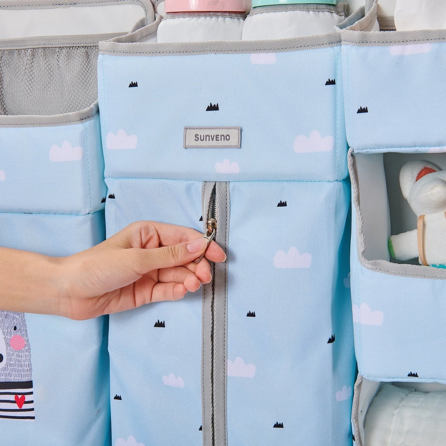 Sunveno Hanging Baby Crib Organizer – Diaper & Nursery Essentials Storage