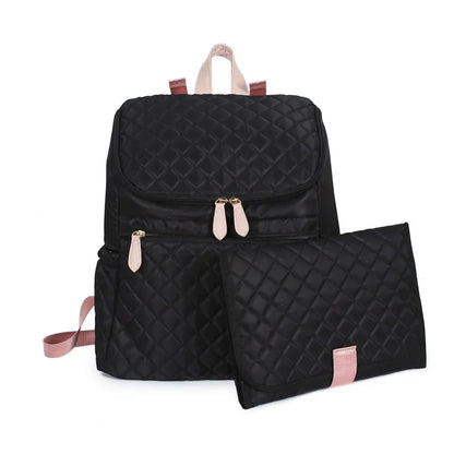 Fashion Diaper Bag Backpack – Large Capacity, Thermal Bottle Holder & Baby Essentials Organizer