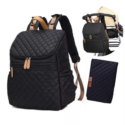 Fashion Diaper Bag Backpack – Large Capacity, Thermal Bottle Holder & Baby Essentials Organizer