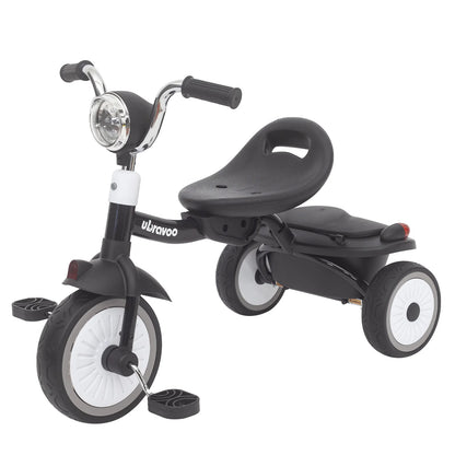 3-Wheel Foldable Tricycle – Pedals, Cool Lights & Elastic PU Wheels for Toddlers