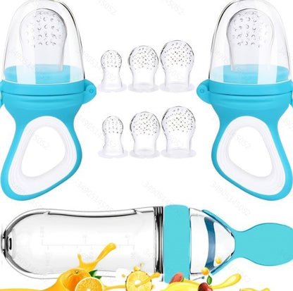 Baby Food Feeder Pacifier Set – 6 Silicone Fruit & Veggie Nipple Dispensers